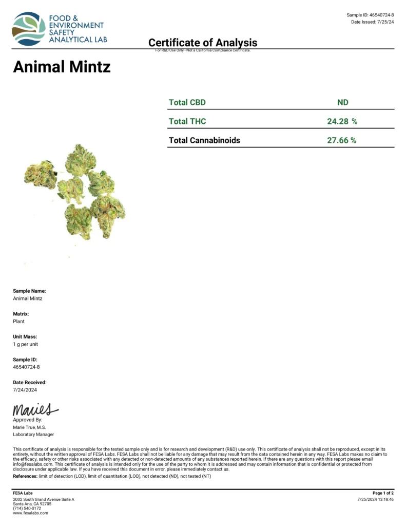 Animal Sherb Mintz THCA Flower - Image 3