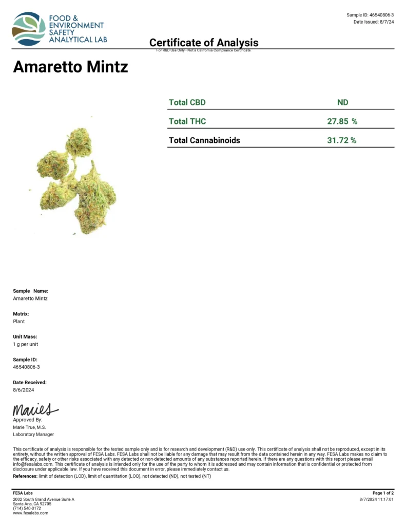Amaretto Mintz THCA Flower - Image 2