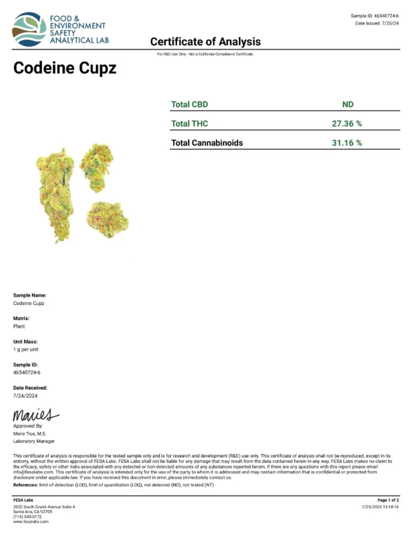 Codeine Cupz THCA Flower