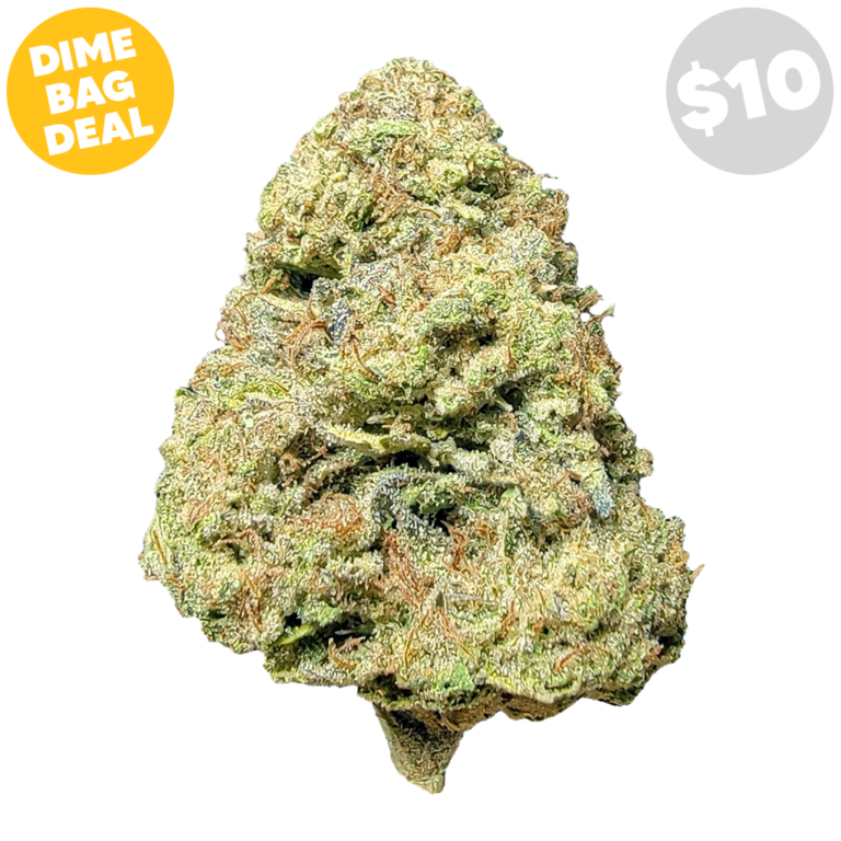 Pinnacle Hemp Candy Chrome THCa flower nug on white background